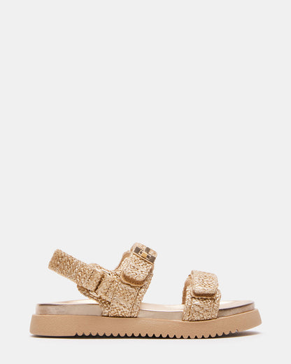 Kids' MONA Gold Multi Girls' Flatform Sandal - Steve Madden