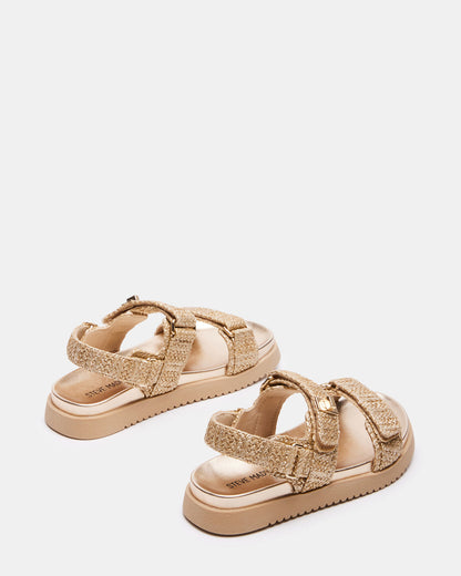 Kids' MONA Gold Multi Girls' Flatform Sandal - Steve Madden