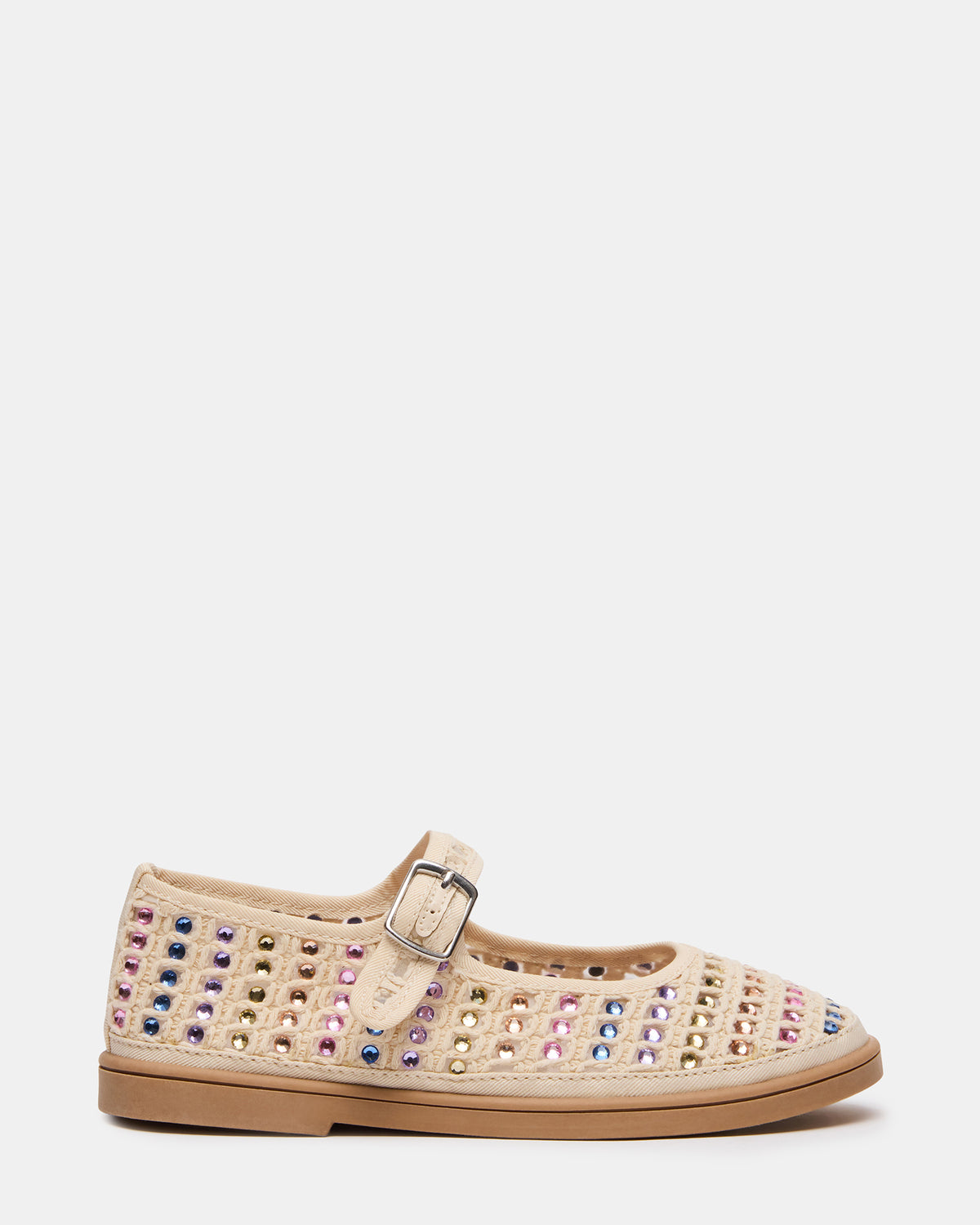 Kids' ROREE Natural Rhinestones Girls' Mary Jane Flats - Steve Madden