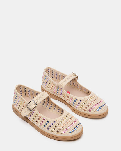 Kids' ROREE Natural Rhinestones Girls' Mary Jane Flats - Steve Madden