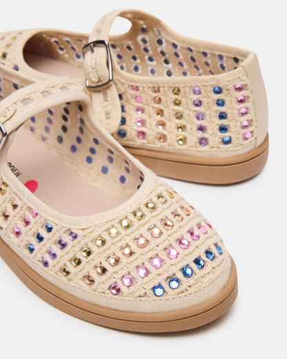 Kids' ROREE Natural Rhinestones Girls' Mary Jane Flats - Steve Madden