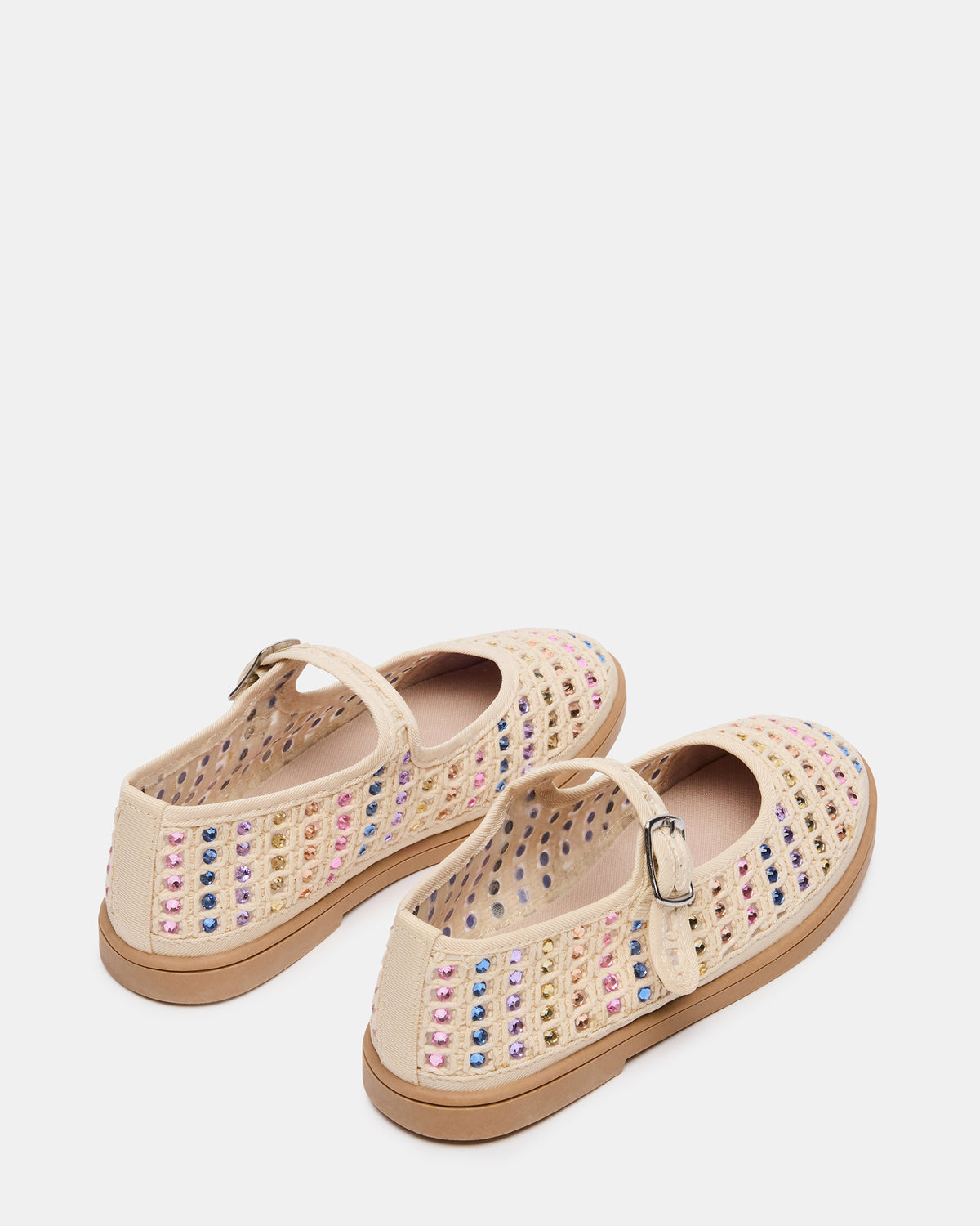 Kids' ROREE Natural Rhinestones Girls' Mary Jane Flats - Steve Madden