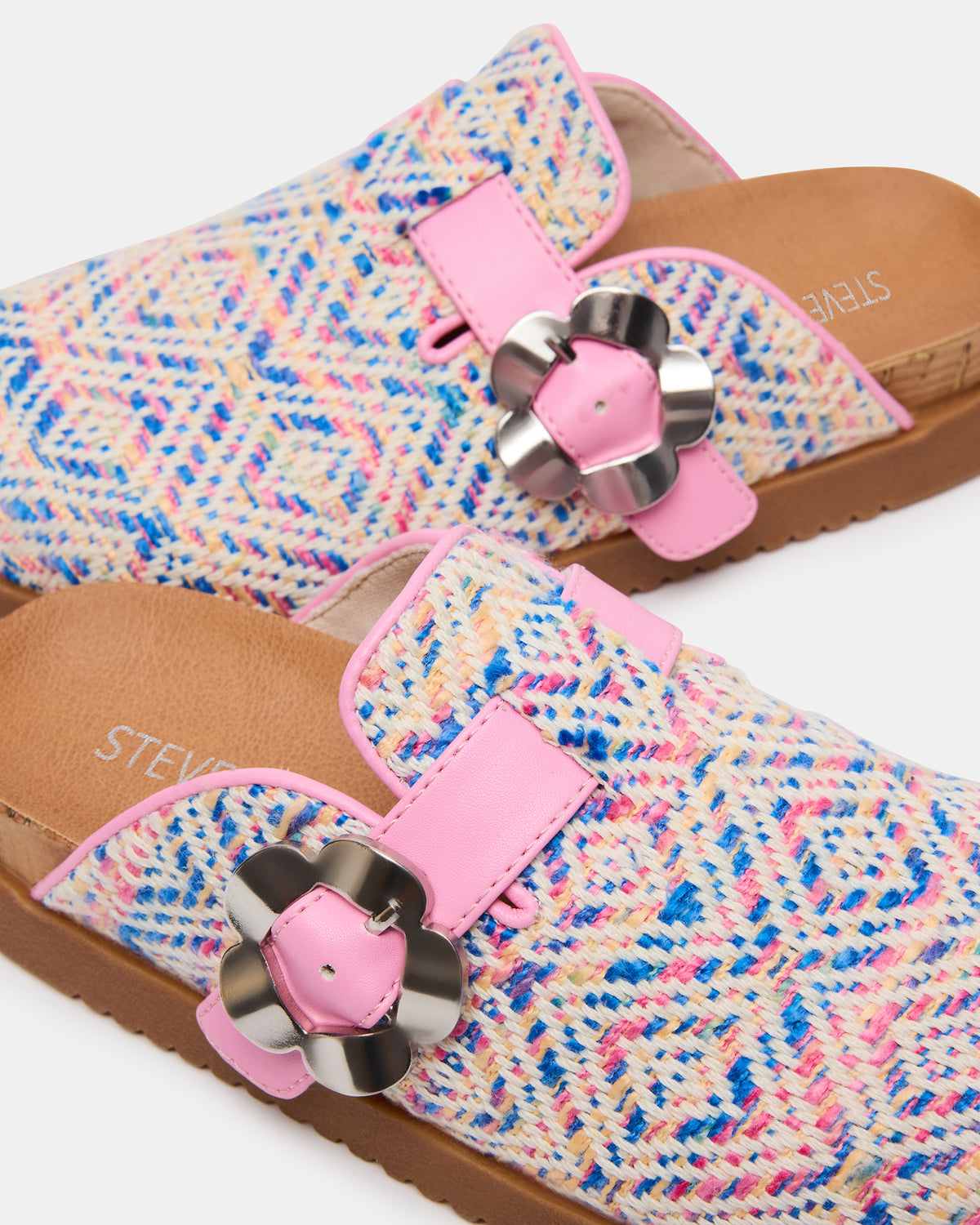 Kids' MAZIE Pink Multi Slip-On Mule Footbed Clog Girls' Flat - Steve Madden