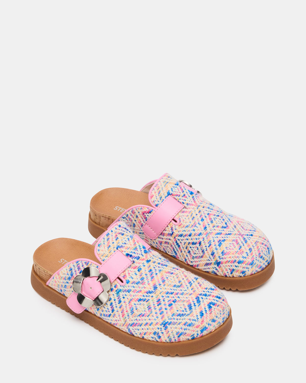 Kids' MAZIE Pink Multi Slip-On Mule Footbed Clog Girls' Flat - Steve Madden