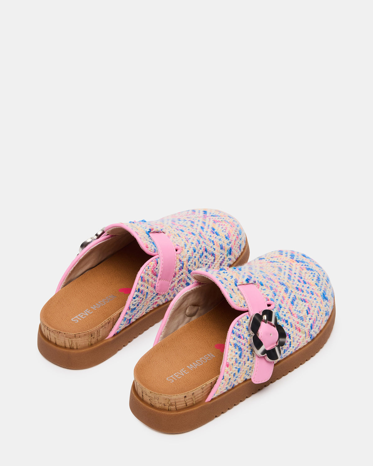 Kids' MAZIE Pink Multi Slip-On Mule Footbed Clog Girls' Flat - Steve Madden