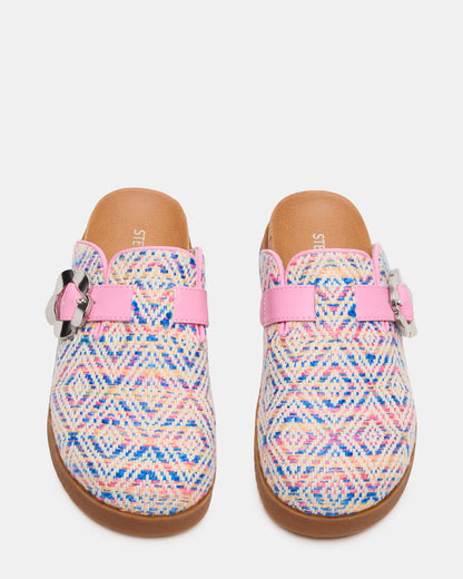 Kids' MAZIE Pink Multi Slip-On Mule Footbed Clog Girls' Flat - Steve Madden