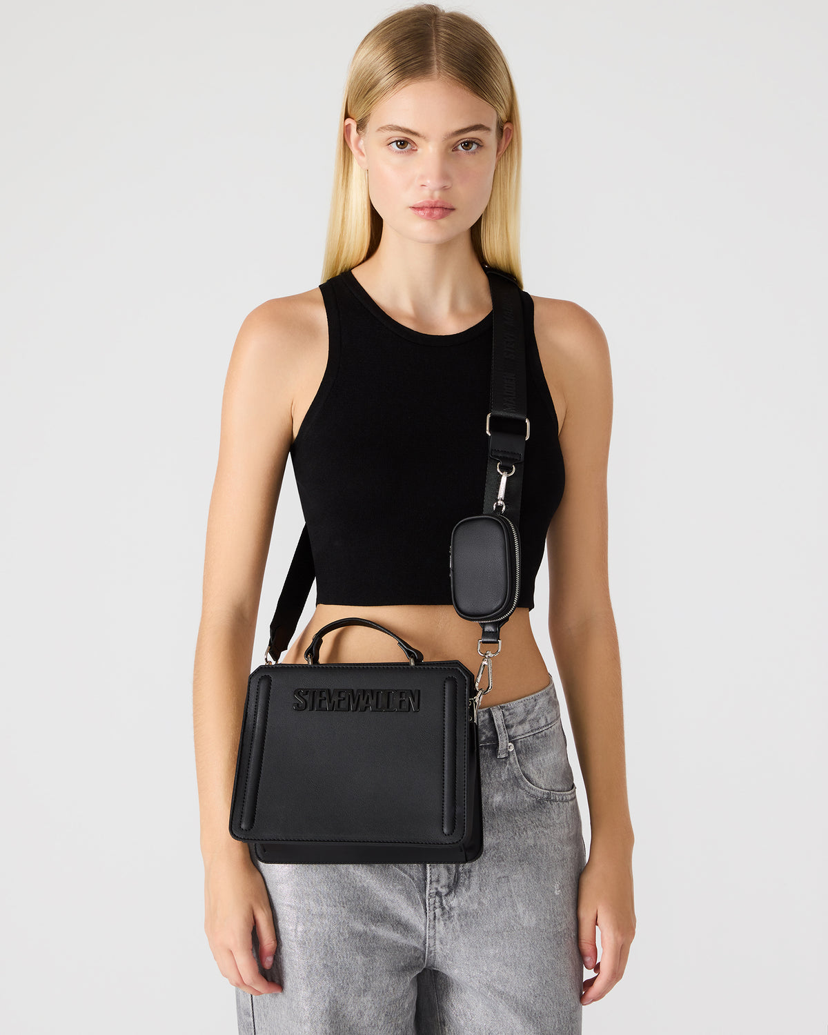 EVELYN Bag Black | Women's Top Handle Crossbody Bag - Steve Madden