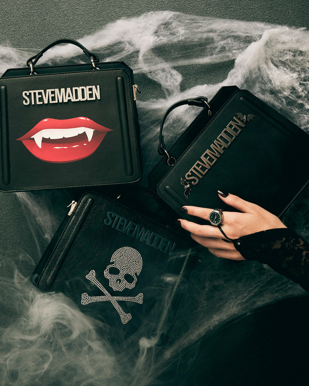 EVELYN Fang Bag Black Top Handle Crossbody Bag - Steve Madden