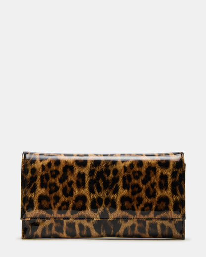 JULIANA Bag Leopard Patent Crossbody Clutch Handbag - Steve Madden
