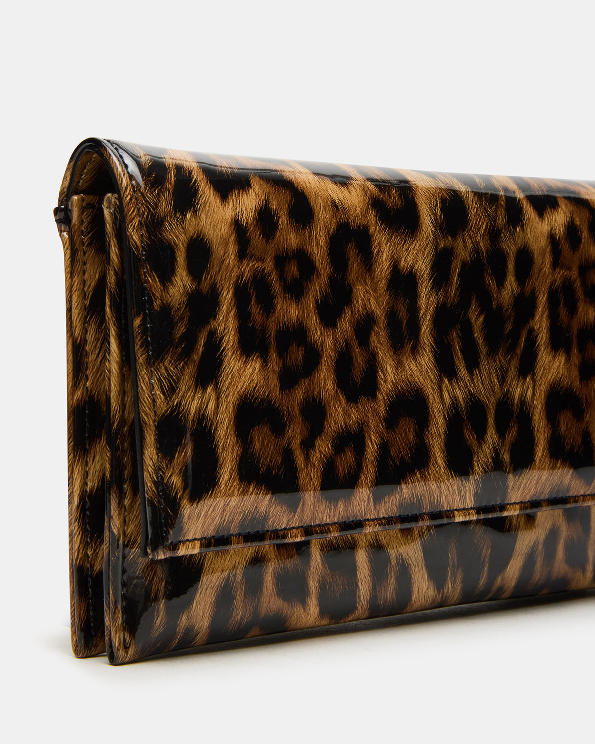 JULIANA Bag Leopard Patent Crossbody Clutch Handbag - Steve Madden