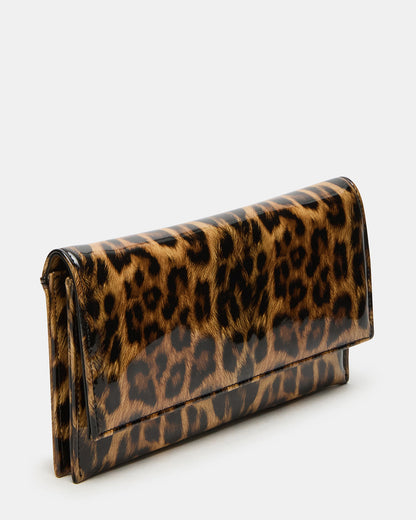 JULIANA Bag Leopard Patent Crossbody Clutch Handbag - Steve Madden