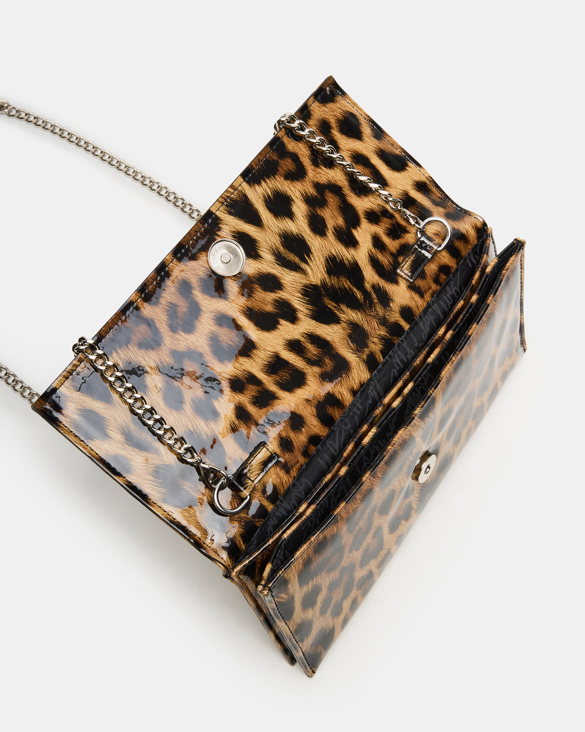 JULIANA Bag Leopard Patent Crossbody Clutch Handbag - Steve Madden