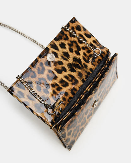 JULIANA Bag Leopard Patent Crossbody Clutch Handbag - Steve Madden