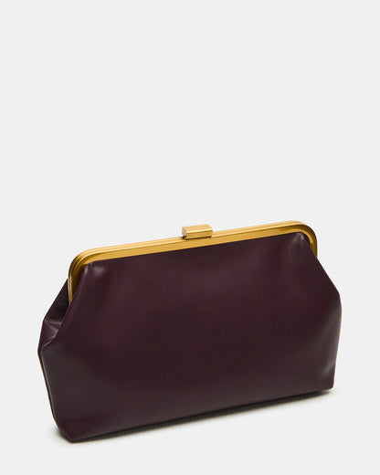 KISSES Bag Wine Chain Strap Crossbody Clutch Handbag - Steve Madden