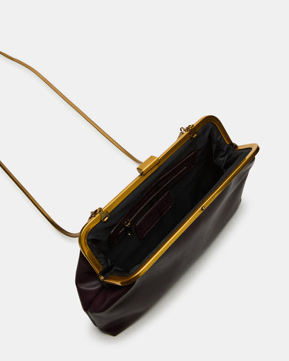 KISSES Bag Wine Chain Strap Crossbody Clutch Handbag - Steve Madden