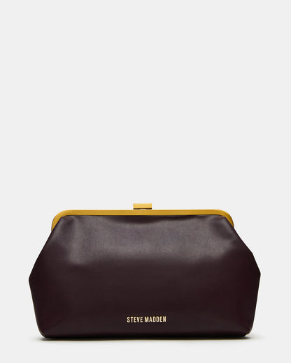 KISSES Bag Wine Chain Strap Crossbody Clutch Handbag - Steve Madden