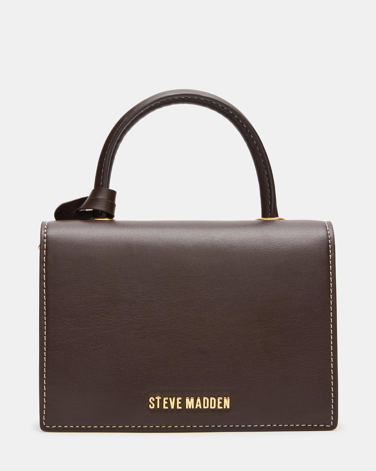 PREPPY Bag Brown Structured Top-Handle Penny Loafer Crossbody Handbag - Steve Madden
