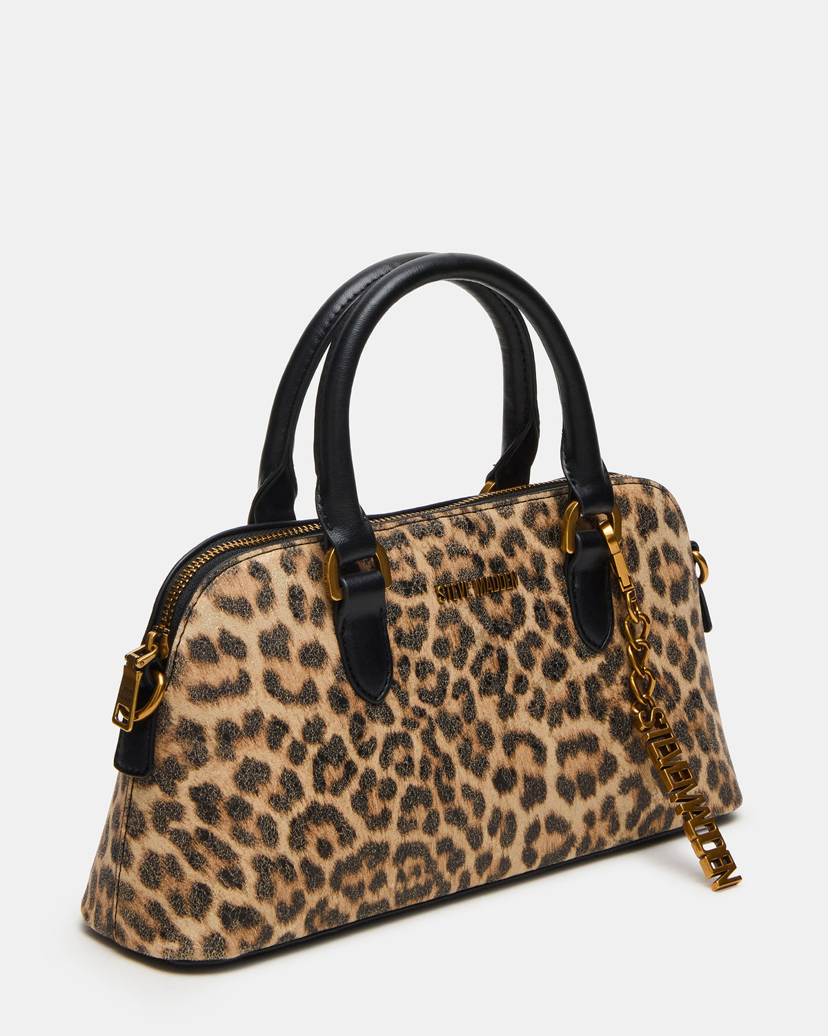 SMYTH Bag Leopard Crossbody Bag Charm Top Handle Handbag - Steve Madden