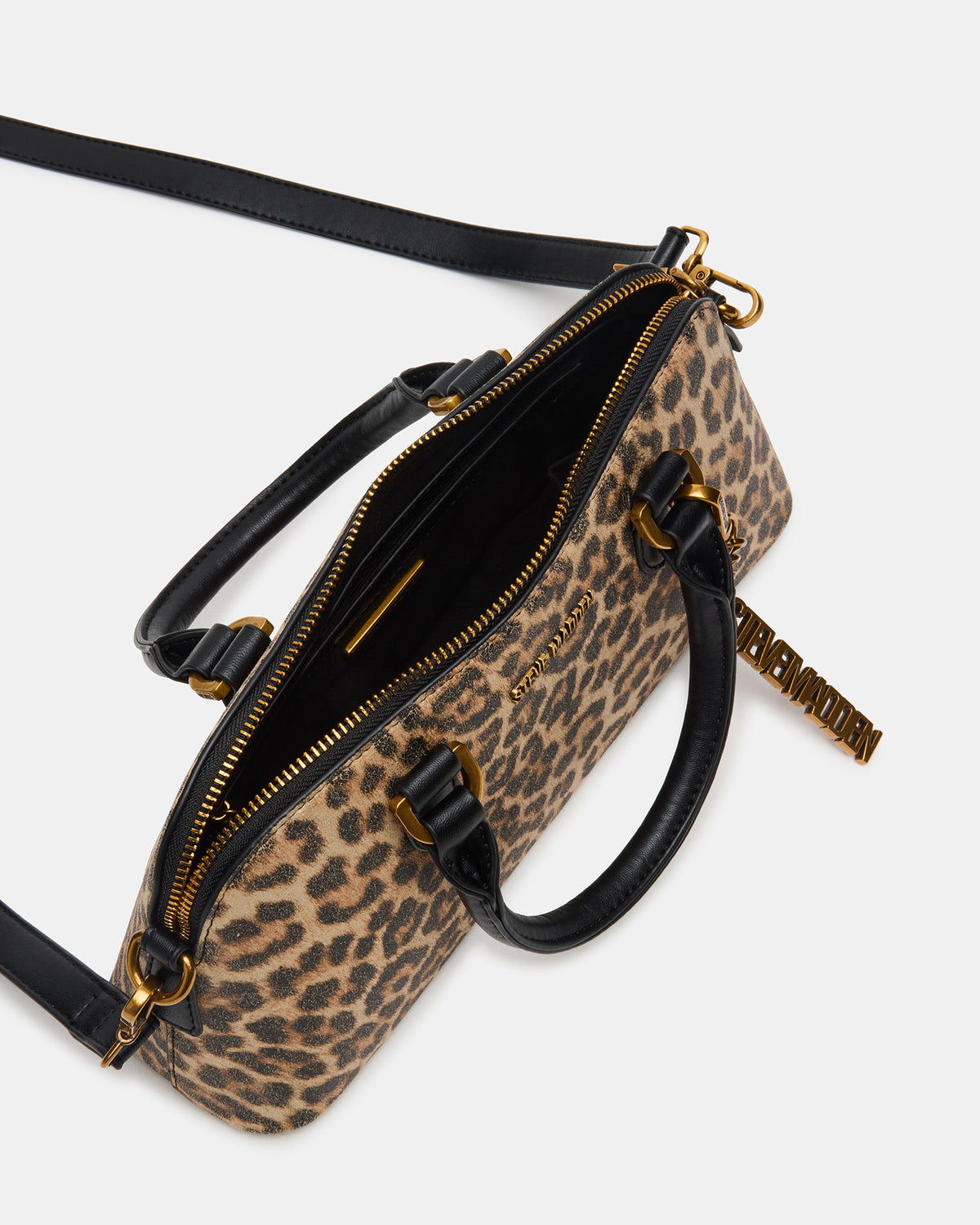 SMYTH Bag Leopard Crossbody Bag Charm Top Handle Handbag - Steve Madden