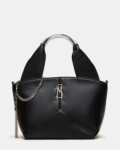 VIV Bag Black/Silver Top-Handle Hardware Embellished Handbag - Steve Madden