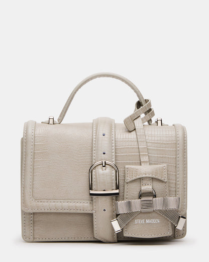 CLARK Bag Light Grey Structured Top-Handle Mini Handbag - Steve Madden