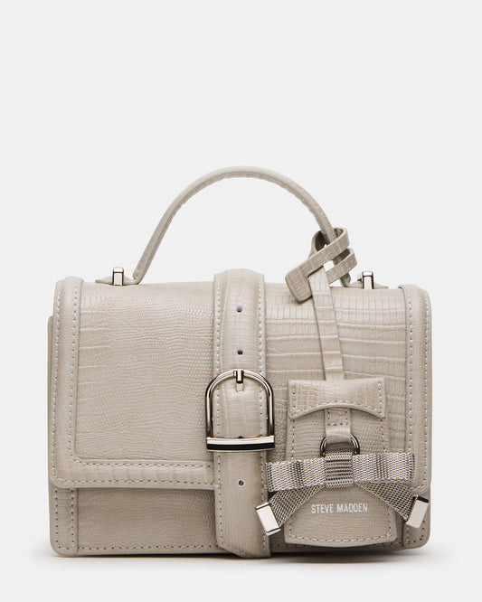 CLARK Bag Light Grey Structured Top-Handle Mini Handbag - Steve Madden