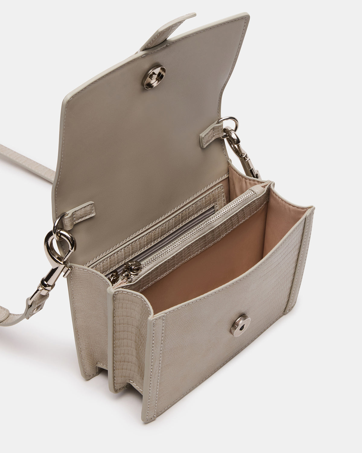 CLARK Bag Light Grey Structured Top-Handle Mini Handbag - Steve Madden