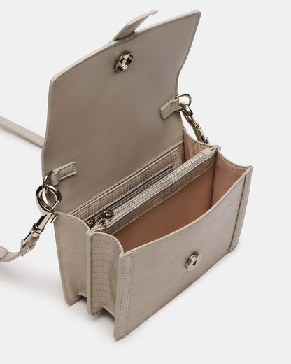 CLARK Bag Light Grey Structured Top-Handle Mini Handbag - Steve Madden