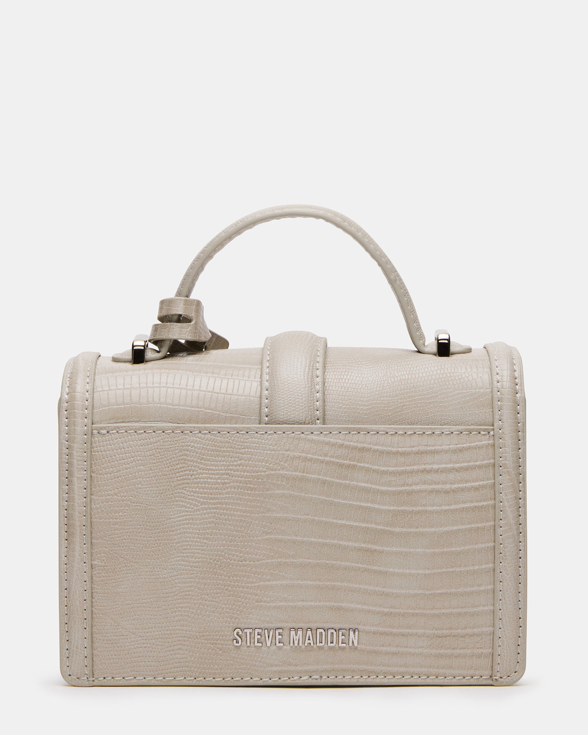 CLARK Bag Light Grey Structured Top-Handle Mini Handbag - Steve Madden