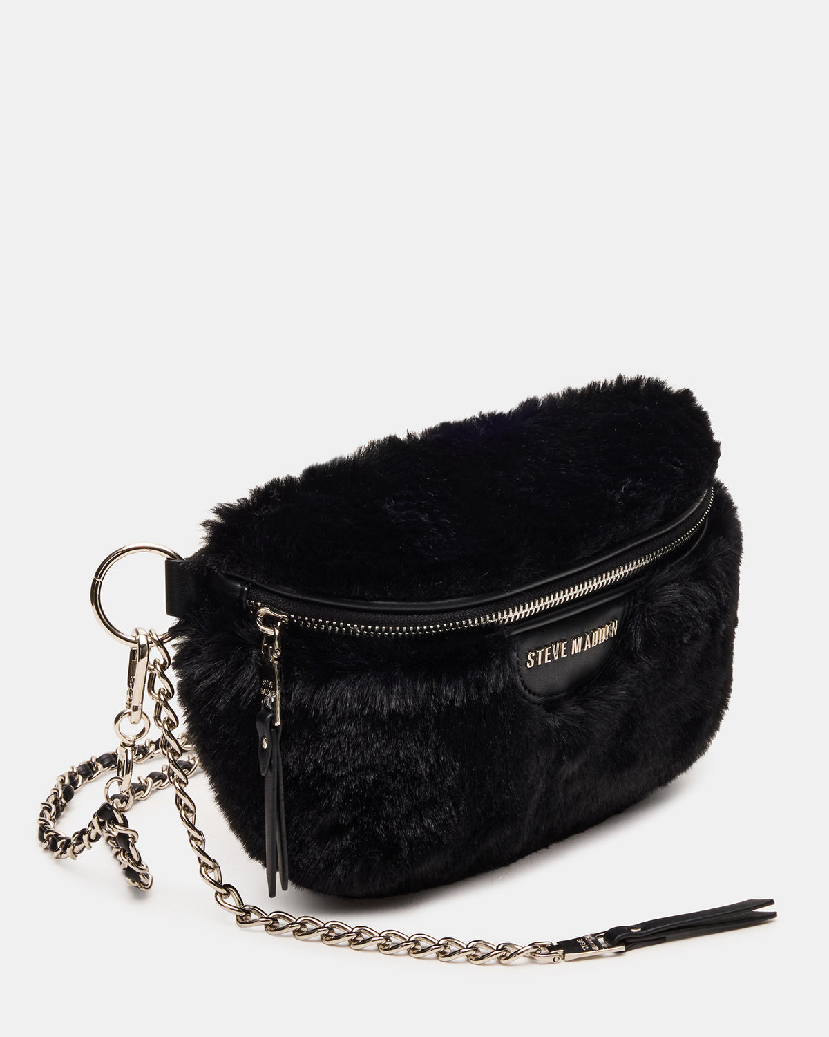 WYLDER Bag Black Faux Fur Crossbody Women's Belt Handbag - Steve Madden