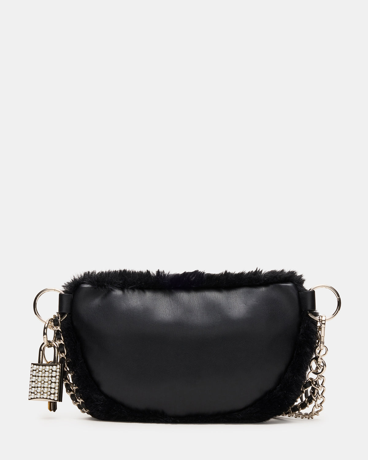 WYLDER Bag Black Faux Fur Crossbody Women's Belt Handbag - Steve Madden