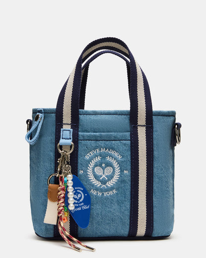 COLLEGE Bag Denim Top-Handle Crossbody Tote Handbag - Steve Madden