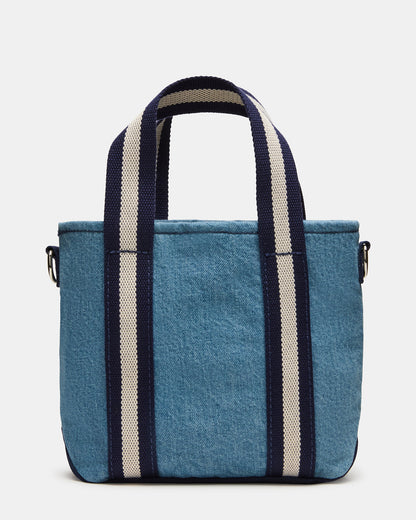 COLLEGE Bag Denim Top-Handle Crossbody Tote Handbag - Steve Madden