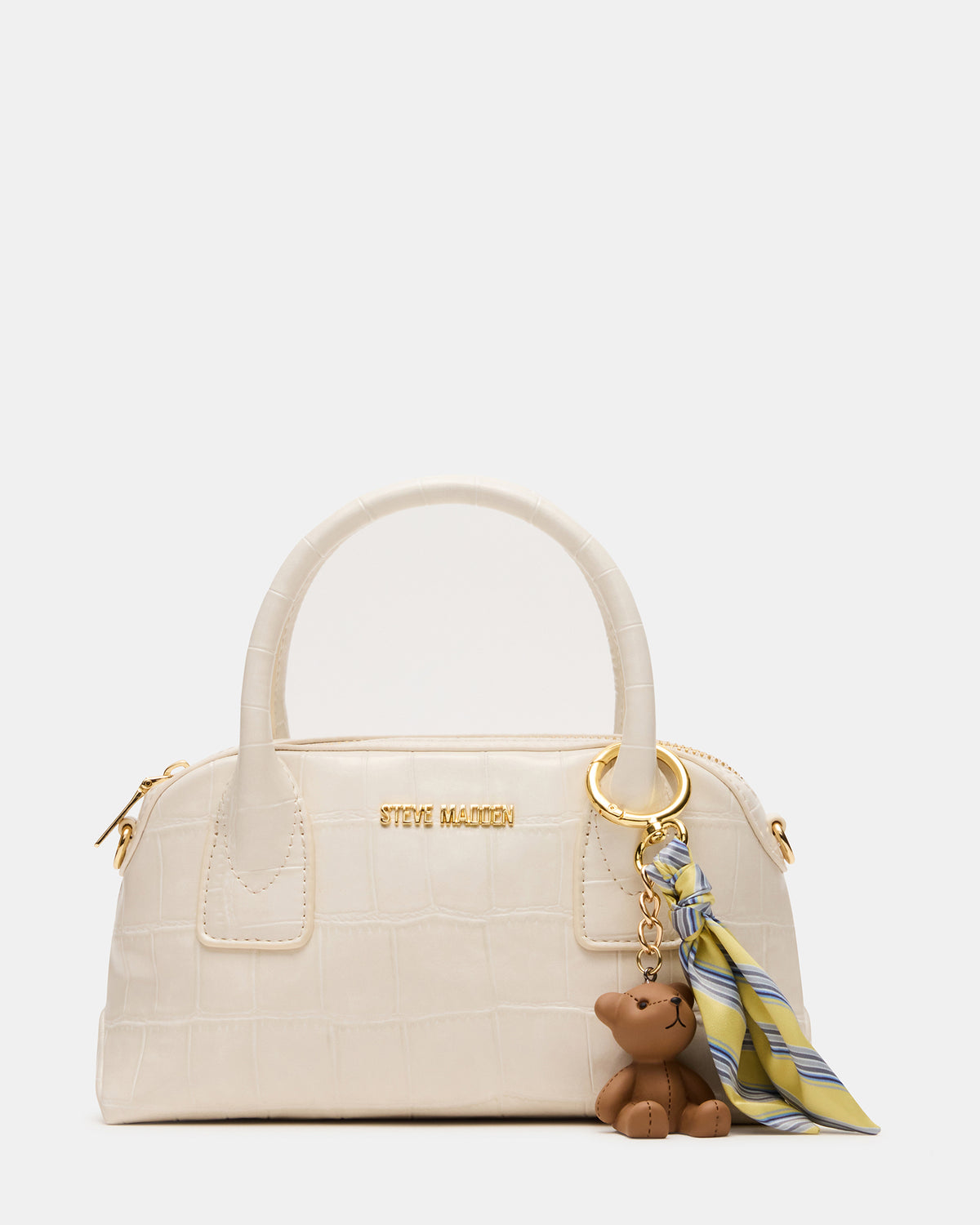 MELODIE Bag Bone Crocodile Dome Satchel Top-Handle Crossbody Handbag - Steve Madden