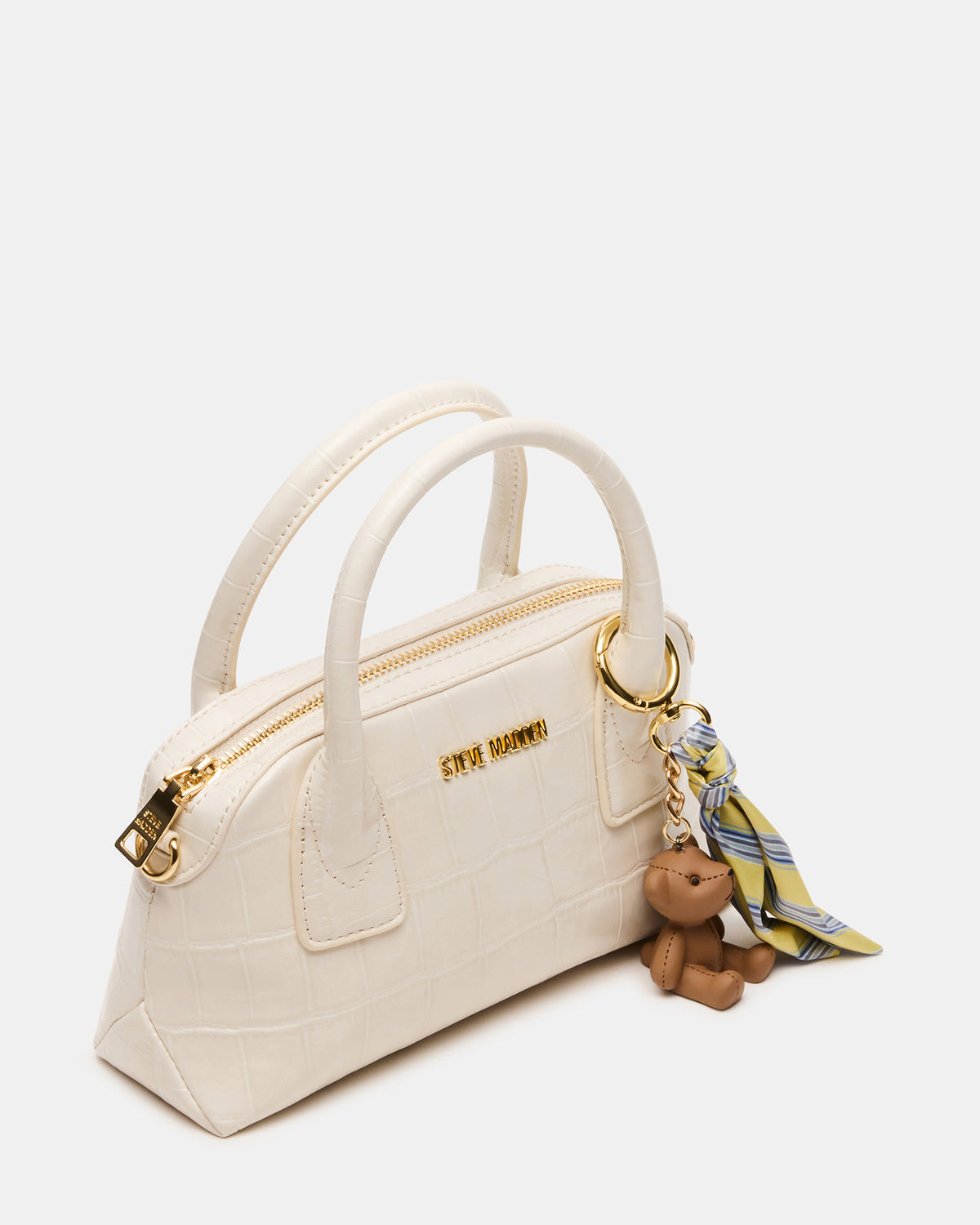 MELODIE Bag Bone Crocodile Dome Satchel Top-Handle Crossbody Handbag - Steve Madden