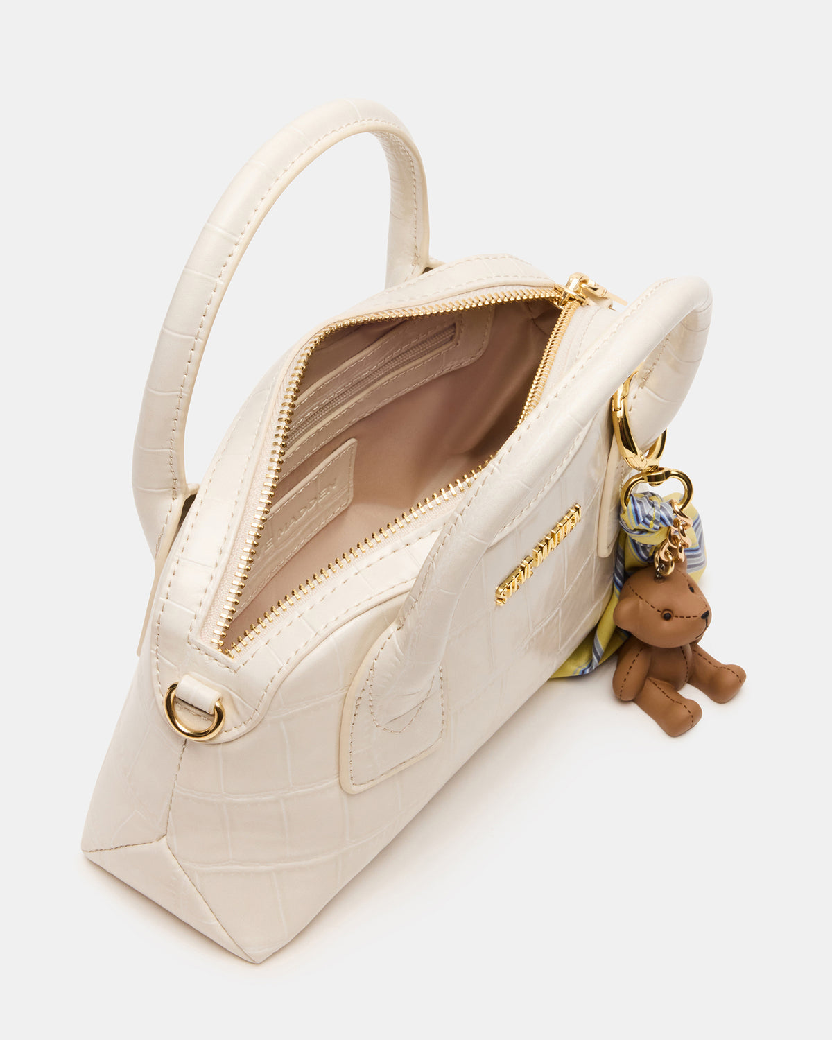 MELODIE Bag Bone Crocodile Dome Satchel Top-Handle Crossbody Handbag - Steve Madden