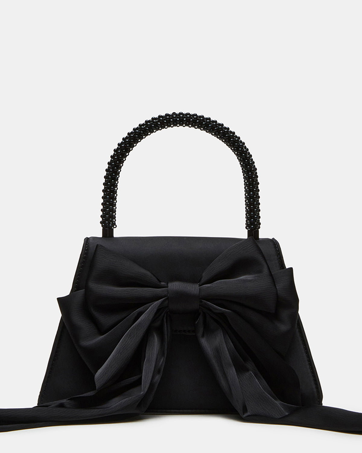 COSETTE Bag Black Satin Beaded Top-Handle Mini Handbag - Steve Madden