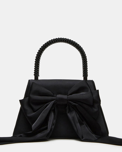 COSETTE Bag Black Satin Beaded Top-Handle Mini Handbag - Steve Madden