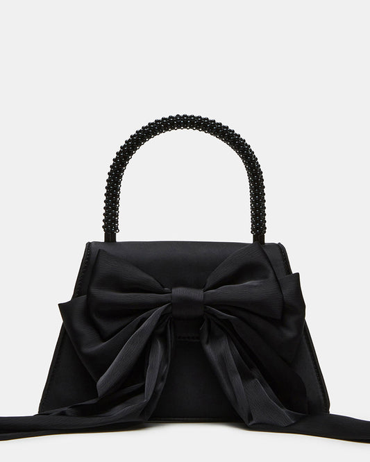 COSETTE Bag Black Satin Beaded Top-Handle Mini Handbag - Steve Madden