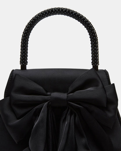 COSETTE Bag Black Satin Beaded Top-Handle Mini Handbag - Steve Madden