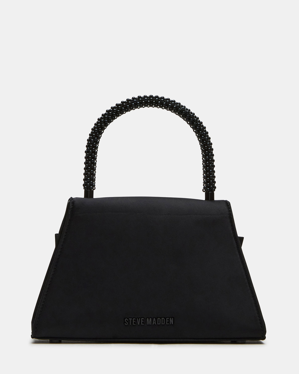 COSETTE Bag Black Satin Beaded Top-Handle Mini Handbag - Steve Madden