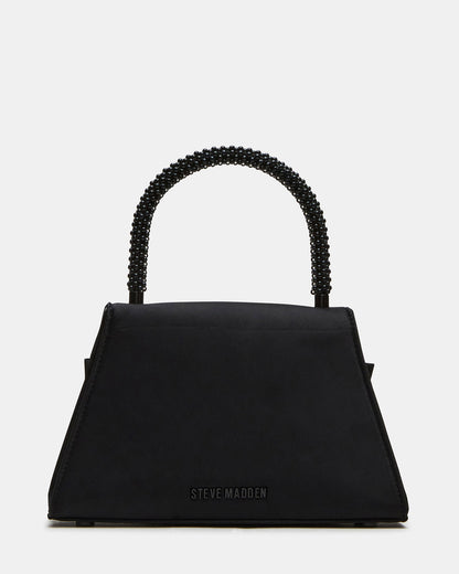 COSETTE Bag Black Satin Beaded Top-Handle Mini Handbag - Steve Madden