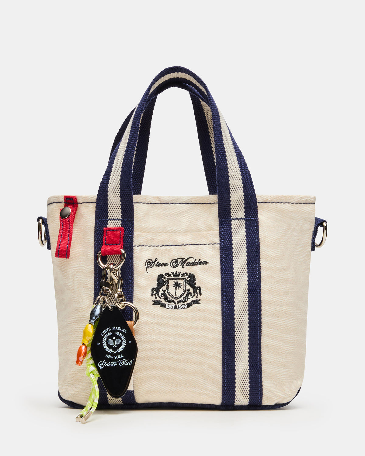 COLLEGE Bag Natural Top-Handle Canvas Crossbody Tote Handbag - Steve Madden