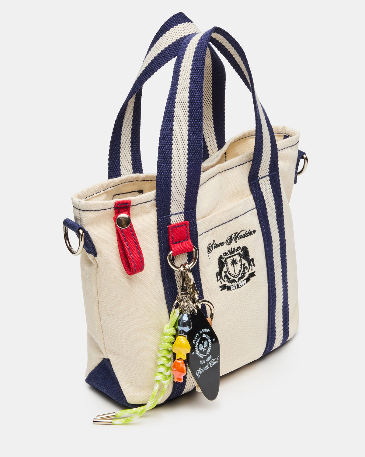 COLLEGE Bag Natural Top-Handle Canvas Crossbody Tote Handbag - Steve Madden