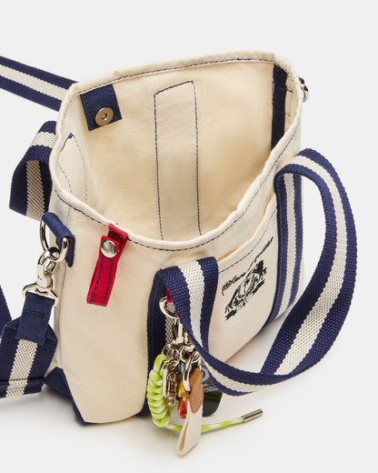 COLLEGE Bag Natural Top-Handle Canvas Crossbody Tote Handbag - Steve Madden