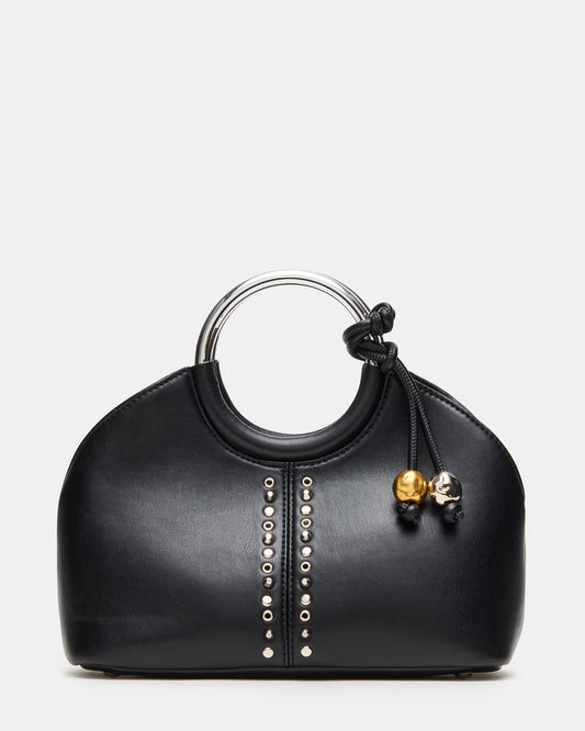 GEENA Embellished Bag Black Ring Top-Handle Crossbody Handbag - Steve Madden