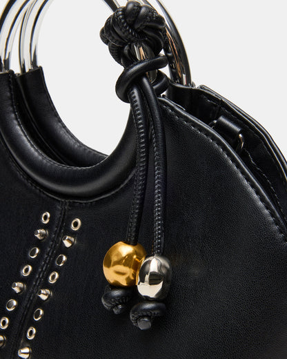 GEENA Embellished Bag Black Ring Top-Handle Crossbody Handbag - Steve Madden