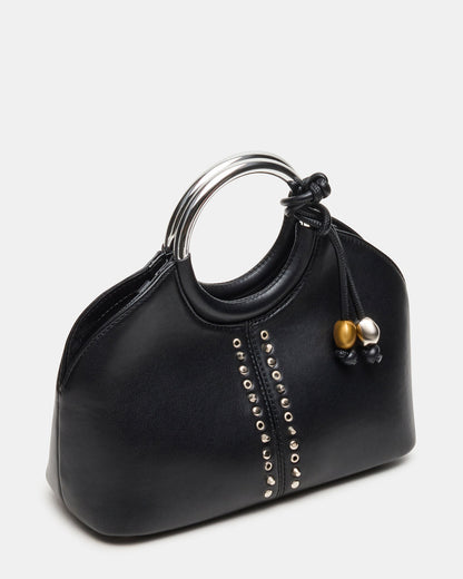 GEENA Embellished Bag Black Ring Top-Handle Crossbody Handbag - Steve Madden