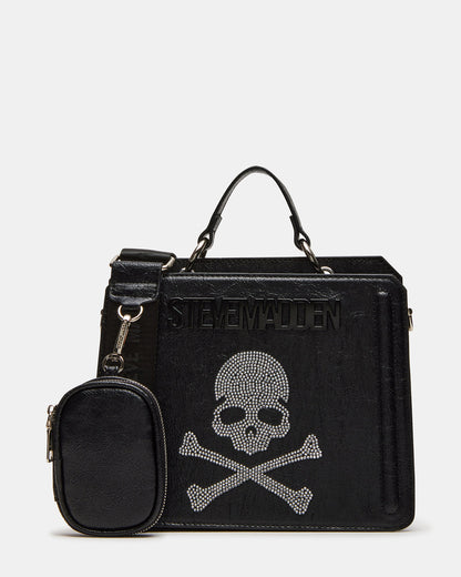 EVELYN Skull Bag Black Top Handle Crossbody Bag - Steve Madden
