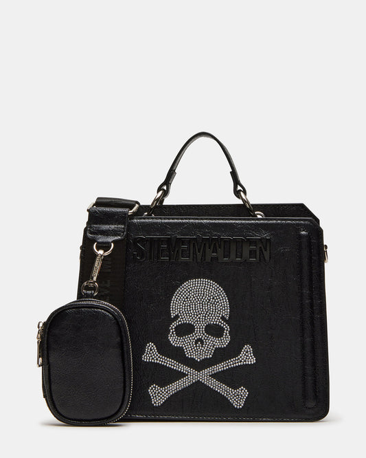 EVELYN Skull Bag Black Top Handle Crossbody Bag - Steve Madden